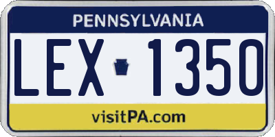 PA license plate LEX1350