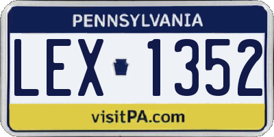 PA license plate LEX1352