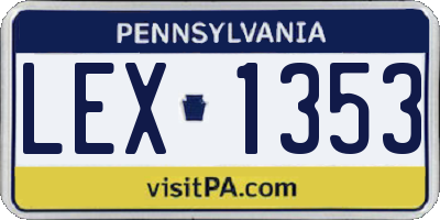 PA license plate LEX1353