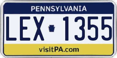PA license plate LEX1355