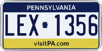 PA license plate LEX1356