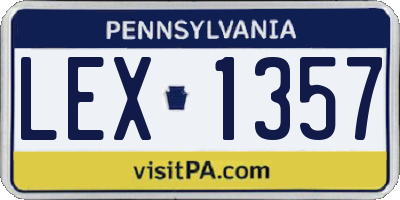 PA license plate LEX1357