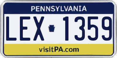 PA license plate LEX1359
