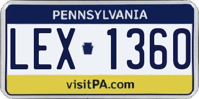PA license plate LEX1360