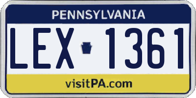 PA license plate LEX1361