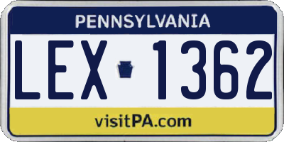 PA license plate LEX1362