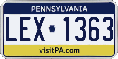 PA license plate LEX1363