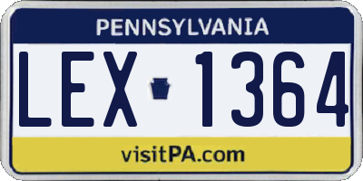 PA license plate LEX1364