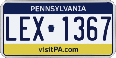 PA license plate LEX1367