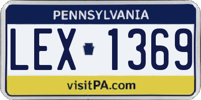 PA license plate LEX1369