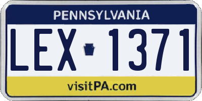 PA license plate LEX1371