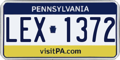 PA license plate LEX1372