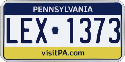 PA license plate LEX1373