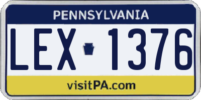 PA license plate LEX1376