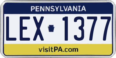 PA license plate LEX1377