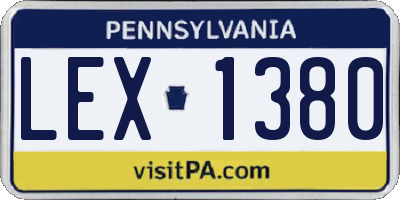 PA license plate LEX1380