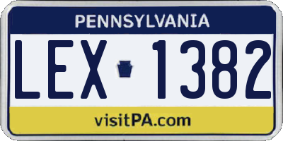 PA license plate LEX1382