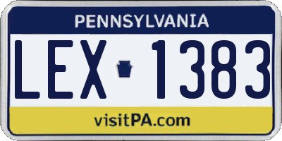 PA license plate LEX1383