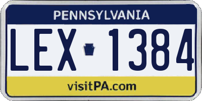 PA license plate LEX1384