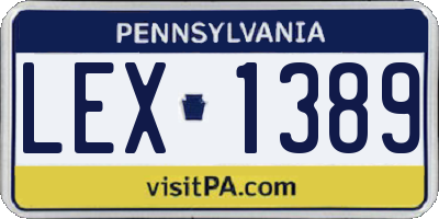 PA license plate LEX1389