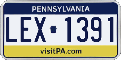 PA license plate LEX1391