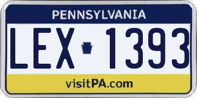 PA license plate LEX1393