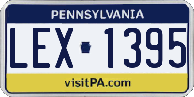 PA license plate LEX1395