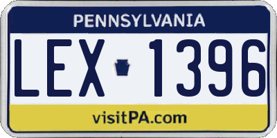 PA license plate LEX1396