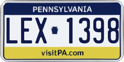 PA license plate LEX1398