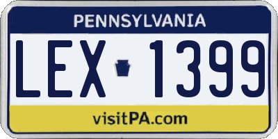 PA license plate LEX1399