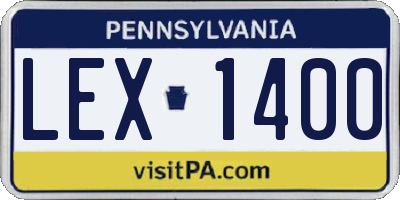 PA license plate LEX1400