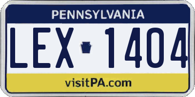 PA license plate LEX1404