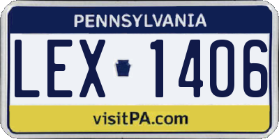 PA license plate LEX1406