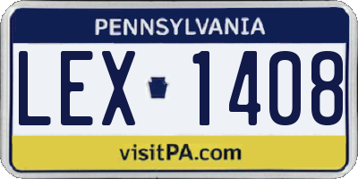 PA license plate LEX1408