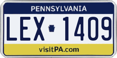 PA license plate LEX1409