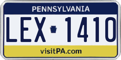PA license plate LEX1410