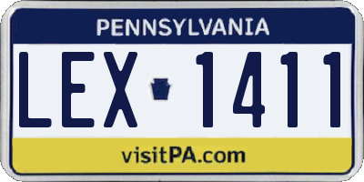 PA license plate LEX1411