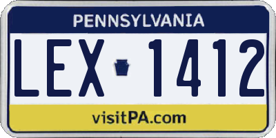 PA license plate LEX1412