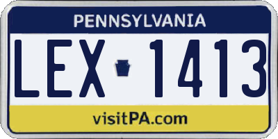 PA license plate LEX1413