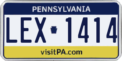PA license plate LEX1414