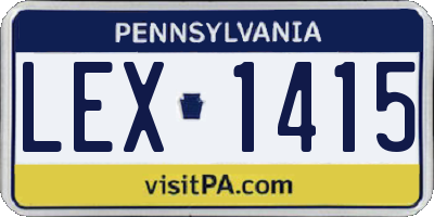 PA license plate LEX1415