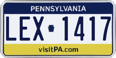 PA license plate LEX1417