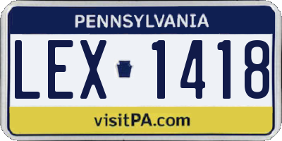 PA license plate LEX1418