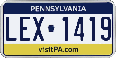 PA license plate LEX1419