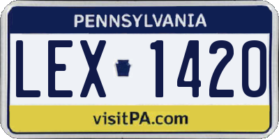 PA license plate LEX1420