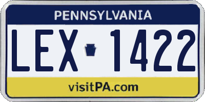 PA license plate LEX1422