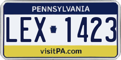 PA license plate LEX1423