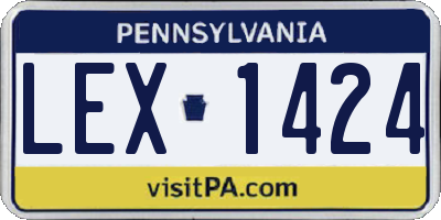 PA license plate LEX1424