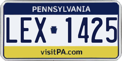 PA license plate LEX1425