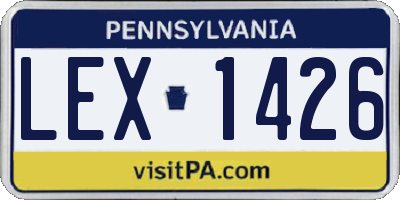 PA license plate LEX1426